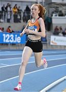 14 January 2023; Lauren Murphy of Cilles AC, Meath, competes in the under 23 women's 1500m during the 123.ie National Junior and U23 Indoor Athletics Championships at the National Indoor Arena in Dublin. Photo by Sam Barnes/Sportsfile