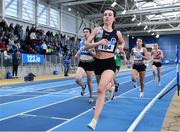 14 January 2023; Kelly Breen of North East Runners AC, competes in the under 23 women's 1500m during the 123.ie National Junior and U23 Indoor Athletics Championships at the National Indoor Arena in Dublin. Photo by Sam Barnes/Sportsfile