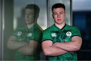 18 January 2023; Fiachna Barrett during a Ireland U20s squad announcement and media day at PwC offices in Dublin. Photo by Ben McShane/Sportsfile