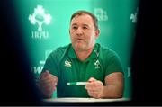 18 January 2023; Head coach Richie Murphy during a Ireland U20s squad announcement and media day at PwC offices in Dublin. Photo by Ben McShane/Sportsfile