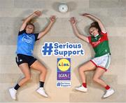 18 January 2023; Lidl ambassadors Carla Rowe of Dublin and Shauna Howley of Mayo at the launch of the 2023 Lidl Ladies National Football Leagues at Lidl Head Office, Tallaght, Dublin. In addition to details of unprecedented TV and online coverage, the retailer is also seeking nominations from LGFA clubs for its Lidl One Good Club youth mental health programme at www.lidl.ie/onegoodclub. Photo by David Fitzgerald/Sportsfile