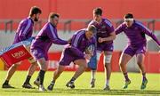 18 January 2023; John Ryan, centre, during a Munster rugby squad training session at Thomond Park in Limerick. Photo by Brendan Moran/Sportsfile