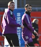 18 January 2023; Conor Murray, right, and Chris Farrell during a Munster rugby squad training session at Thomond Park in Limerick. Photo by Brendan Moran/Sportsfile