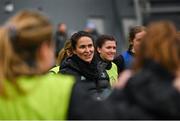 18 January 2023; Head coach Tania Rosser talks to her players before a Leinster Rugby women's training session at the IRFU High Performance Centre on the Sport Ireland Campus in Dublin. Photo by Seb Daly/Sportsfile