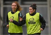 18 January 2023; Hannah O'Connor, right, and Aoife McDermott during a Leinster Rugby women's training session at the IRFU High Performance Centre on the Sport Ireland Campus in Dublin. Photo by Seb Daly/Sportsfile
