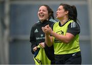 18 January 2023; Christy Haney, right, and Lisa Callan during a Leinster Rugby women's training session at the IRFU High Performance Centre on the Sport Ireland Campus in Dublin. Photo by Seb Daly/Sportsfile