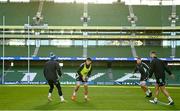 20 January 2023; Brian Deeny, centre, during a Leinster Rugby captain's run at the Aviva Stadium in Dublin. Photo by Harry Murphy/Sportsfile