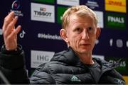 20 January 2023; Head coach Leo Cullen during a Leinster Rugby media conference at the Aviva Stadium in Dublin. Photo by Harry Murphy/Sportsfile