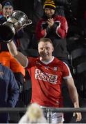 20 January 2023; Cork captain Brian Hurley lifting the McGrath Cup after the McGrath Cup Final match between Cork and Limerick at Mallow GAA Grounds in Mallow, Cork. Photo by Eóin Noonan/Sportsfile