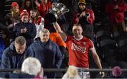 20 January 2023; Cork captain Brian Hurley lifting the McGrath Cup after the McGrath Cup Final match between Cork and Limerick at Mallow GAA Grounds in Mallow, Cork. Photo by Eóin Noonan/Sportsfile