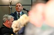 21 January 2023; FAI Senior Council member Nixon Morton speaking during the &quot;Any Other Business&quot; segment during the annual general meeting of the Football Association of Ireland at Clayton Hotel Liffey Valley in Dublin. Photo by Eóin Noonan/Sportsfile