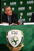 21 January 2023; FAI chief executive Jonathan Hill during an FAI media conference after the annual general meeting of the Football Association of Ireland at Clayton Hotel Liffey Valley in Dublin. Photo by Eóin Noonan/Sportsfile