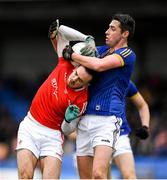 21 January 2023; Tommy Durnin of Louth in action against Ryan Moffett of Longford during the O'Byrne Cup Final match between Longford and Louth at Glennon Brothers Pearse Park in Longford. Photo by Ray McManus/Sportsfile