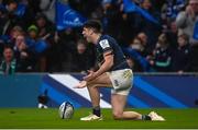 21 January 2023; Jimmy O'Brien of Leinster celebrates after scoring his side's first try during the Heineken Champions Cup Pool A Round 4 match between Leinster and Racing 92 at Aviva Stadium in Dublin. Photo by David Fitzgerald/Sportsfile