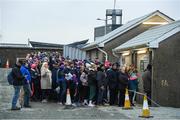 21 January 2023; Supporters queue up outside the ground before the Walsh Cup Group 2 Round 3 match between Wexford and Kilkenny at Chadwicks Wexford Park in Wexford. Photo by Matt Browne/Sportsfile