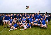 21 January 2023; Longford captain Barry O'Farrell and his team mates with the cup after the O'Byrne Cup Final match between Longford and Louth at Glennon Brothers Pearse Park in Longford. Photo by Ray McManus/Sportsfile