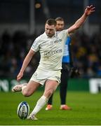 21 January 2023; Finn Russell of Racing 92 kicks a conversion during the Heineken Champions Cup Pool A Round 4 match between Leinster and Racing 92 at Aviva Stadium in Dublin. Photo by David Fitzgerald/Sportsfile