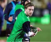 21 January 2023; Mack Hansen of Connacht during the warm up ahead of the EPCR Challenge Cup Pool A Round 4 match between Newcastle Falcons and Connacht at Kingston Park in Newcastle, England. Photo by Bruce White/Sportsfile