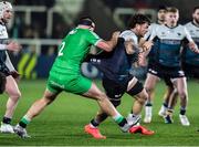 21 January 2023; Conor Oliver of Connacht is tackled by Jamie Blamire of Newcastle Falcons during the EPCR Challenge Cup Pool A Round 4 match between Newcastle Falcons and Connacht at Kingston Park in Newcastle, England. Photo by Bruce White/Sportsfile