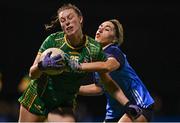 21 January 2023; Ali Sherlock of Meath is tackled by Jennifer Dunne of Dublin during the Lidl Ladies National Football League Division 1 match between Dublin and Meath at DCU St Clare's in Dublin. Photo by Eóin Noonan/Sportsfile