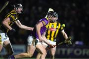 21 January 2023; Mikie Dwyer of Wexford in action against David Blanchfield of Kilkenny during the Walsh Cup Group 2 Round 3 match between Wexford and Kilkenny at Chadwicks Wexford Park in Wexford. Photo by Matt Browne/Sportsfile