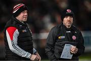 21 January 2023; Tyrone joint managers Feargal Logan and Brian Dooher before the Bank of Ireland Dr McKenna Cup Final match between Derry and Tyrone at Athletic Grounds in Armagh. Photo by Oliver McVeigh/Sportsfile