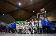21 January 2023; The DBS Éanna team before the Basketball Ireland Pat Duffy National Cup Final match between DBS Éanna and University of Galway Maree at National Basketball Arena in Tallaght, Dublin. Photo by Ben McShane/Sportsfile
