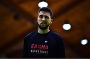 21 January 2023; Marko Tomic of DBS Éanna before the Basketball Ireland Pat Duffy National Cup Final match between DBS Éanna and University of Galway Maree at National Basketball Arena in Tallaght, Dublin. Photo by Ben McShane/Sportsfile