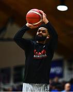 21 January 2023; Alex Dolenko of DBS Éanna before the Basketball Ireland Pat Duffy National Cup Final match between DBS Éanna and University of Galway Maree at National Basketball Arena in Tallaght, Dublin. Photo by Ben McShane/Sportsfile