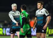 21 January 2023; Mack Hansen of Connacht and Matias Orlando of Newcastle Falcons shake hands after the EPCR Challenge Cup Pool A Round 4 match between Newcastle Falcons and Connacht at Kingston Park in Newcastle, England. Photo by Bruce White/Sportsfile