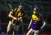 21 January 2023; Evan Cody of Kilkenny in action against Corey Byrne Dunbar of Wexford during the Walsh Cup Group 2 Round 3 match between Wexford and Kilkenny at Chadwicks Wexford Park in Wexford. Photo by Matt Browne/Sportsfile