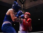 21 January 2023; Kellie Harrington of St Mary’s Boxing Club, Dublin, right, and Zara Breslin of Tramore Boxing Club, Waterford, during their lightweight 60kg final bout at the IABA National Elite Boxing Championships Finals at the National Boxing Stadium in Dublin. Photo by Seb Daly/Sportsfile