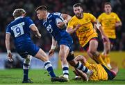 21 January 2023; Joe Carpenter of Sale Sharks is tackled by Tom Stewart of Ulster during the Heineken Champions Cup Pool B Round 4 match between Ulster and Sale Sharks at Kingspan Stadium in Belfast. Photo by Ramsey Cardy/Sportsfile
