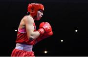 21 January 2023; Aoife O’Rourke of Olympic Boxing Club, Galway during her middleweight 75kg final bout at the IABA National Elite Boxing Championships Finals at the National Boxing Stadium in Dublin. Photo by Seb Daly/Sportsfile