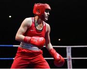21 January 2023; Michaela Walsh of Emerald ABC, Belfast, during her featherweight 57kg final bout at the IABA National Elite Boxing Championships Finals at the National Boxing Stadium in Dublin. Photo by Seb Daly/Sportsfile