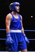 21 January 2023; Grainne Walsh of Spartacus Boxing Club, Offaly, during her bout with Amy Broadhurst of St Bronagh's ABC, Louth in their welterweight 66kg final bout at the IABA National Elite Boxing Championships Finals at the National Boxing Stadium in Dublin. Photo by Seb Daly/Sportsfile