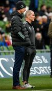 21 January 2023; Leinster head coach Leo Cullen and senior coach Stuart Lancaster during the Heineken Champions Cup Pool A Round 4 match between Leinster and Racing 92 at Aviva Stadium in Dublin. Photo by Harry Murphy/Sportsfile