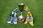 22 January 2023; A general view of the Tommy Moore Cup before the AIB GAA Hurling All-Ireland Senior Club Championship Final match between Shamrocks Ballyhale of Kilkenny and Dunloy Cúchullain's of Antrim at Croke Park in Dublin. Photo by Piaras Ó Mídheach/Sportsfile