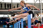 22 January 2023; Caoimhe Fitzsimons of Ratoath, Meath, competing in the Women's 60m Hurdles during day two of the 123.ie National Indoor League Round 2 & Combined Events at TUS Athlone in Westmeath. Photo by Harry Murphy/Sportsfile
