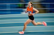 22 January 2023; Emily Davidson of Nenagh Olympic AC, Tipperary, competing in the Women's 400m during day two of the 123.ie National Indoor League Round 2 & Combined Events at TUS Athlone in Westmeath. Photo by Harry Murphy/Sportsfile
