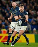 21 January 2023; Ross Byrne of Leinster during the Heineken Champions Cup Pool A Round 4 match between Leinster and Racing 92 at Aviva Stadium in Dublin. Photo by Brendan Moran/Sportsfile