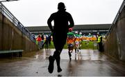 22 January 2023; Offaly players make their way onto the pitch before the Walsh Cup Group 2 Round 3 match between Offaly and Laois at Glenisk O'Connor Park in Tullamore, Offaly. Photo by Tyler Miller/Sportsfile