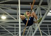 22 January 2023; Danny Hagan of Waterford AC competes in the pole vault event of the junior men's heptathlon during day two of the 123.ie National Indoor League Round 2 & Combined Events at TUS Athlone in Westmeath. Photo by Harry Murphy/Sportsfile
