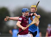 22 January 2023; Ciaran Doyle of Westmeath in action against Daire Gray of Dublin during the Walsh Cup Group 1 Round 3 match between Westmeath and Dublin at Kinnegad GAA Club in Kinnegad, Westmeath. Photo by Ben McShane/Sportsfile