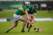 22 January 2023; Barry Murphy of Limerick in action against Tadhg Brick of Kerry during the Co-Op Superstores Munster Hurling League Group 2 match between Kerry and Limerick at Austin Stack Park in Tralee, Kerry. Photo by Michael P Ryan/Sportsfile