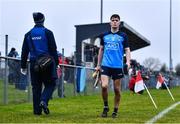 22 January 2023; Cian Boyle of Dublin makes his way off after picking up an injury during the Walsh Cup Group 1 Round 3 match between Westmeath and Dublin at Kinnegad GAA Club in Kinnegad, Westmeath. Photo by Ben McShane/Sportsfile