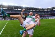 22 January 2023; Eoin Kenneally, left, and Evan Shefflin of Shamrocks Ballyhale celebrate after the AIB GAA Hurling All-Ireland Senior Club Championship Final match between Shamrocks Ballyhale of Kilkenny and Dunloy Cúchullain's of Antrim at Croke Park in Dublin. Photo by Piaras Ó Mídheach/Sportsfile