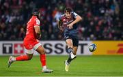 22 January 2023; Antoine Frisch of Munster in action against Pita Ahki of Toulouse during the Heineken Champions Cup Pool B Round 4 match between Toulouse and Munster at Stade Ernest Wallon in Toulouse, France. Photo by Brendan Moran/Sportsfile