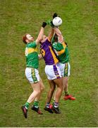 22 January 2023; Craig Dias of Kilmacud Crokes in action against Conor Glass, left, and Emmett Bradley of Watty Graham's Glen during the AIB GAA Football All-Ireland Senior Club Championship Final match between Glen of Derry and Kilmacud Crokes of Dublin at Croke Park in Dublin. Photo by Daire Brennan/Sportsfile