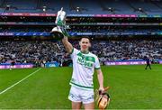 22 January 2023; Richie Reid of Shamrocks Ballyhale with the Tommy Moore Cup after his side's victory in the AIB GAA Hurling All-Ireland Senior Club Championship Final match between Shamrocks Ballyhale of Kilkenny and Dunloy Cúchullain's of Antrim at Croke Park in Dublin. Photo by Piaras Ó Mídheach/Sportsfile